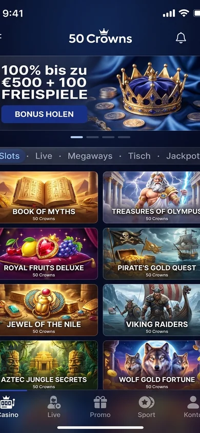 Mobile Erfahrung im Browser – 50 Crowns
